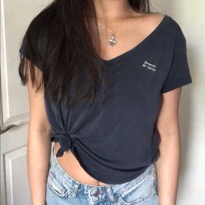 PACSUN navy blue forever or never flowy shirt